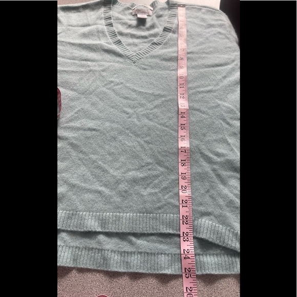 Nordstrom Signature Blue Cashmere V-Neck Sweater Size XS - Picture 8 of 10